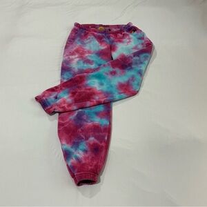Aviator Nation Pink and Blue Tie-Dye Joggers